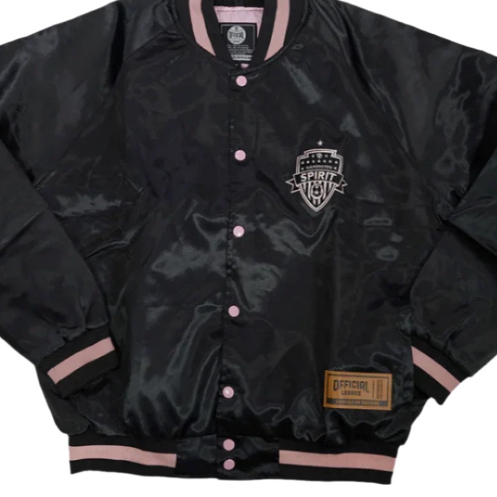 Washington Spirit Cherry Satin Bomber Jacket
